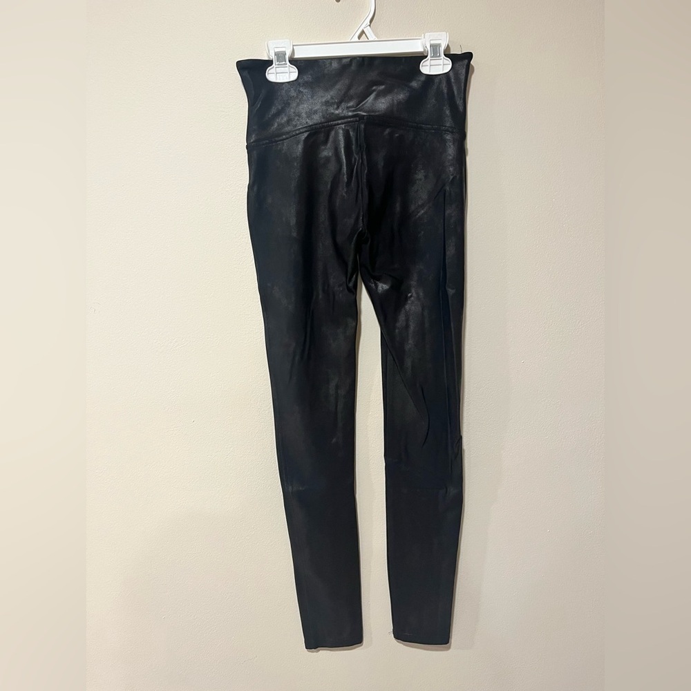 SPANX Black/Faux Leather Leggings - Size Medium - Picture 2 of 8